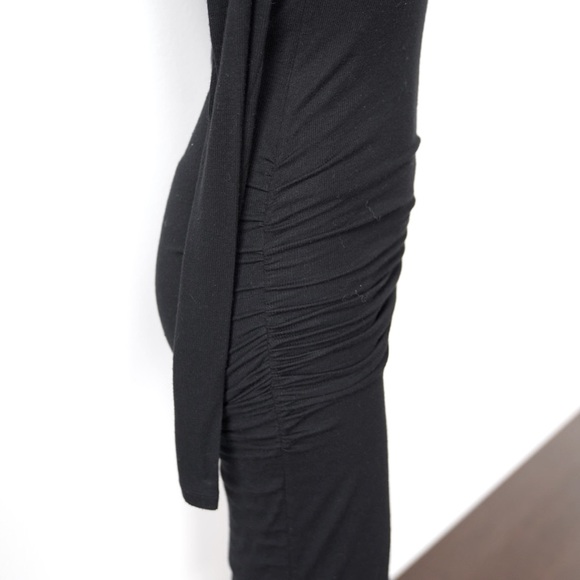 ATM Anthony Thomas Melillo Ribbed Knit Midi Sweater Dress - Black - XS - Picture 7 of 8